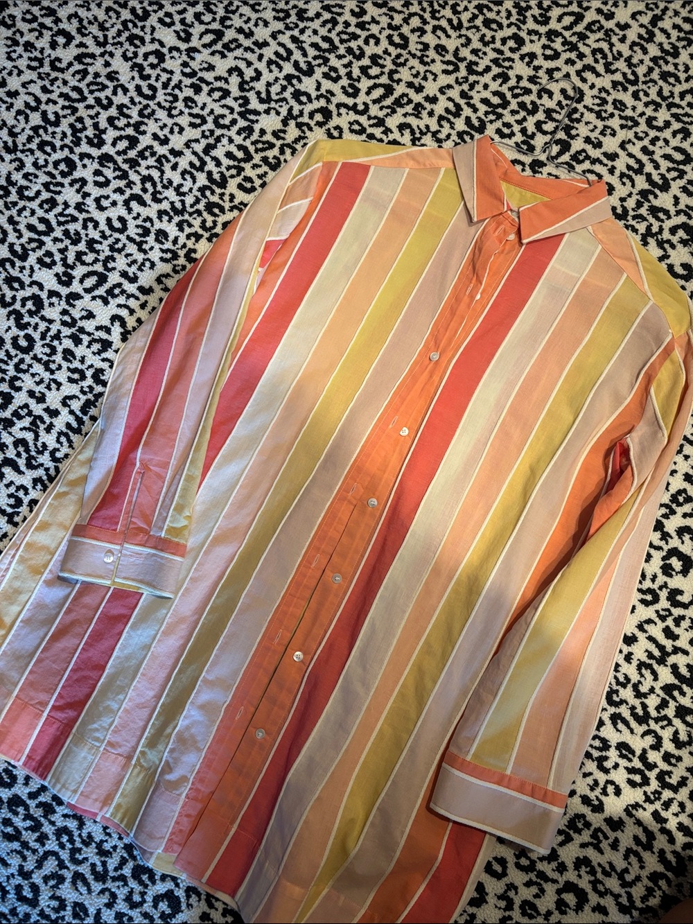 Sezane Malima Dress Red, Yellow And Ecru Stripes - Size 8